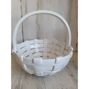 Vintage Italy white basket porcelain home decor xmas figure